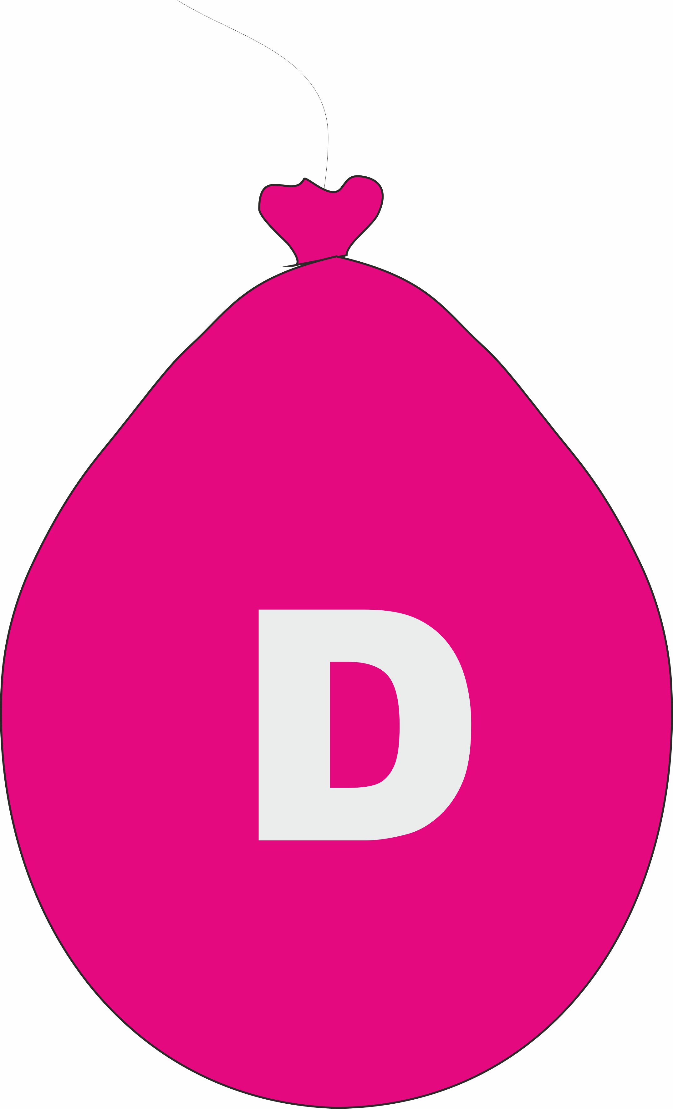 Balónek písmeno D růžové